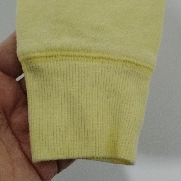 PINK Victoria's Secret Light Yellow Pullover Heart Hooded Sweatshirt Top - Picture 9 of 16